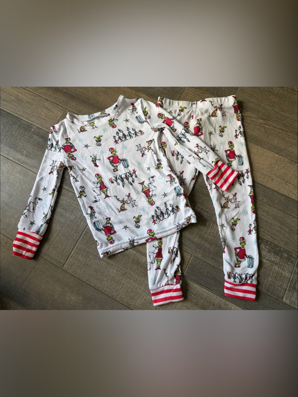 Kids White and Red Holiday Character Pajama Set